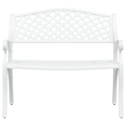 Banc De Jardin 102 Cm Aluminium Coulé Blanc -Le Coin Jardin banc de jardin 102 cm aluminium coule blanc 3666722171892 1227622