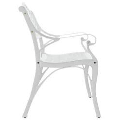 Banc De Jardin 102 Cm Aluminium Coulé Blanc -Le Coin Jardin banc de jardin 102 cm aluminium coule blanc 3666722171892 1227623