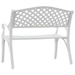 Banc De Jardin 102 Cm Aluminium Coulé Blanc -Le Coin Jardin banc de jardin 102 cm aluminium coule blanc 3666722171892 1227624