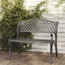 Le Coin Jardin -Le Coin Jardin banc de jardin 102 cm aluminium coule noir 3666722171878 1227634