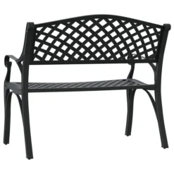 Banc De Jardin 102 Cm Aluminium Coulé Noir -Le Coin Jardin banc de jardin 102 cm aluminium coule noir 3666722171878 1227638