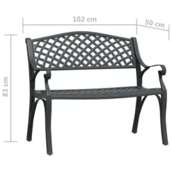 Banc De Jardin 102 Cm Aluminium Coulé Noir -Le Coin Jardin banc de jardin 102 cm aluminium coule noir 3666722171878 1227640