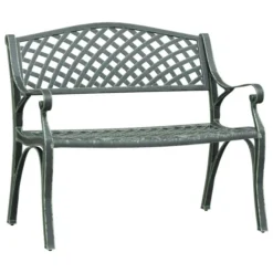 Banc De Jardin 102 Cm Aluminium Coulé Vert