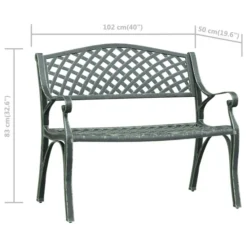 Banc De Jardin 102 Cm Aluminium Coulé Vert -Le Coin Jardin banc de jardin 102 cm aluminium coule vert 3666722171908 1227619