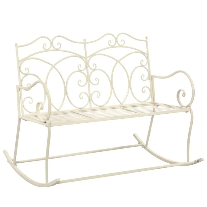 Banc De Jardin 104 Cm Fer Blanc Antique 1 Banc De Jardin 104 Cm Fer Blanc Antique