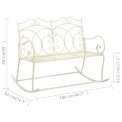 Banc De Jardin 104 Cm Fer Blanc Antique 11 Banc De Jardin 104 Cm Fer Blanc Antique -Le Coin Jardin banc de jardin 104 cm fer blanc antique 3666722412940 847923