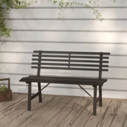 Banc De Jardin 110 Cm Acier Noir