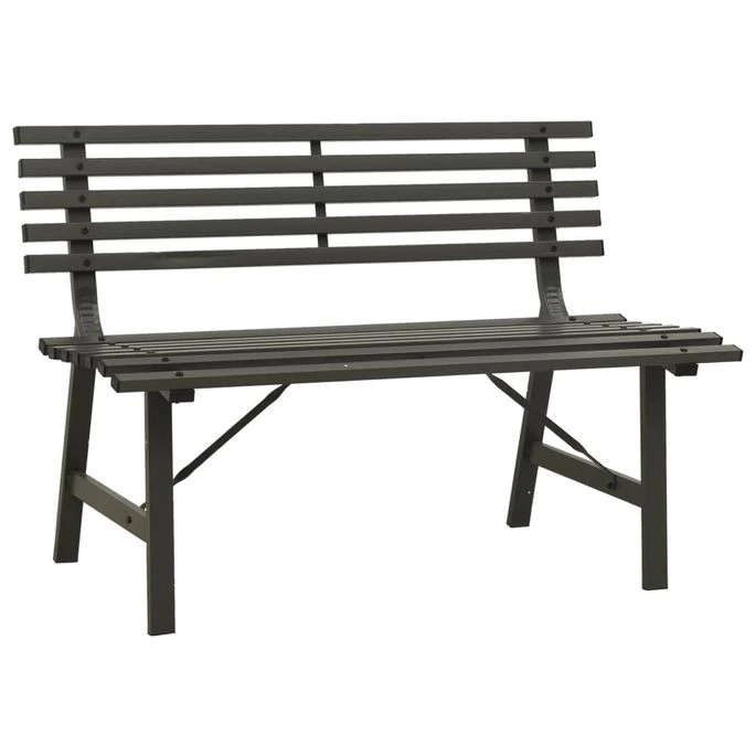 Banc De Jardin 110 Cm Acier Noir 2 Banc De Jardin 110 Cm Acier Noir – Image 2