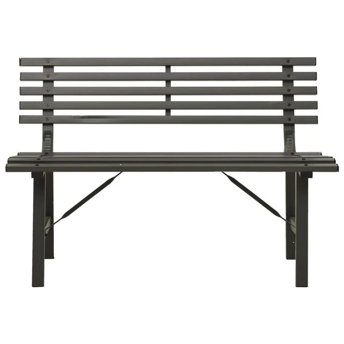 Banc De Jardin 110 Cm Acier Noir 3 Banc De Jardin 110 Cm Acier Noir – Image 3