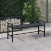 Banc De Jardin 124,5 Cm Acier Et WPC Noir