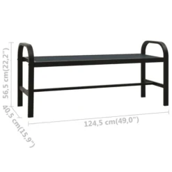 Banc De Jardin 124,5 Cm Acier Et WPC Noir -Le Coin Jardin banc de jardin 124 5 cm acier et wpc noir 3666722128124 1337470