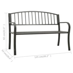 Banc De Jardin 125 Cm Acier Gris 3 -Le Coin Jardin banc de jardin 125 cm acier gris 3666722357708 941135