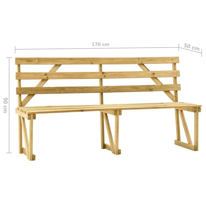 Banc De Jardin 170 Cm Bois De Pin Imprégné 7 Banc De Jardin 170 Cm Bois De Pin Imprégné – Image 7