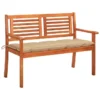 Banc De Jardin 2 Places Avec Coussin 120 Cm Bois D'eucalyptus 12