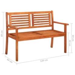 Banc De Jardin 2 Places Avec Coussin 120 Cm Bois D'eucalyptus 12 -Le Coin Jardin banc de jardin 2 places avec coussin 120 cm bois d eucalyptus 8720286233801 814650