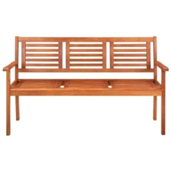 Banc De Jardin 3 Places Avec Coussin 150 Cm Bois D'eucalyptus 20 -Le Coin Jardin banc de jardin 3 places avec coussin 150 cm bois d eucalyptus 8720286234006 814859