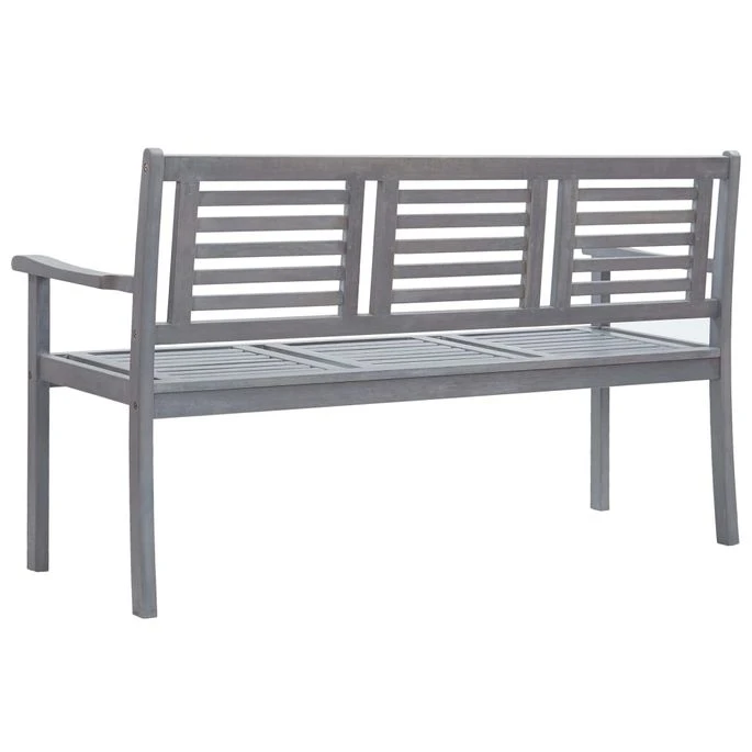 Banc De Jardin 3 Places Avec Coussin 150 Cm Gris Eucalyptus 3 4 Banc De Jardin 3 Places Avec Coussin 150 Cm Gris Eucalyptus 3 – Image 4