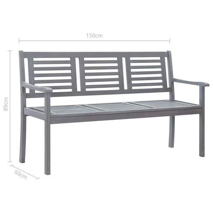 Banc De Jardin 3 Places Avec Coussin 150 Cm Gris Eucalyptus 3 9 Banc De Jardin 3 Places Avec Coussin 150 Cm Gris Eucalyptus 3 – Image 9