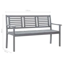Banc De Jardin 3 Places Avec Coussin 150 Cm Gris Eucalyptus 2 -Le Coin Jardin banc de jardin 3 places avec coussin 150 cm gris eucalyptus 3666722930161 1260761