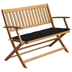 Banc De Jardin Avec Coussin 120 Cm Bois D'acacia Massif 17
