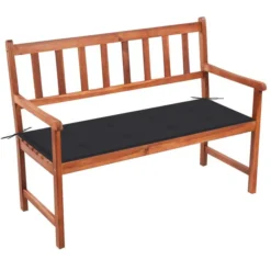 Banc De Jardin Avec Coussin 120 Cm Bois D'acacia Massif 24