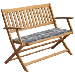 Banc De Jardin Avec Coussin 120 Cm Bois D'acacia Massif 23