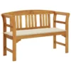 Banc De Jardin Avec Coussin 120 Cm Bois D'acacia Massif 78