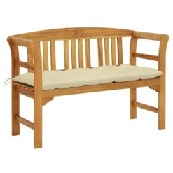 Banc De Jardin Avec Coussin 120 Cm Bois D'acacia Massif 72