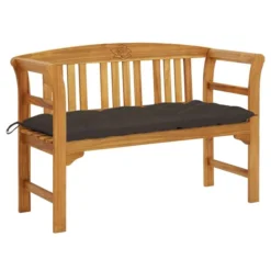 Banc De Jardin Avec Coussin 120 Cm Bois D'acacia Massif 60