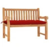 Banc De Jardin Avec Coussin 120 Cm Bois De Teck Massif 7