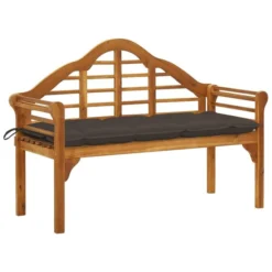 Banc De Jardin Avec Coussin 135 Cm Bois D'acacia Massif 20