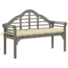 Banc De Jardin Avec Coussin 135 Cm Bois D'acacia Massif Gris 4
