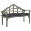Banc De Jardin Avec Coussin 135 Cm Bois D'acacia Massif Gris 19