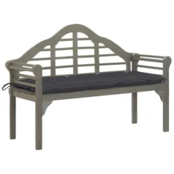 Banc De Jardin Avec Coussin 135 Cm Bois D'acacia Massif Gris 19