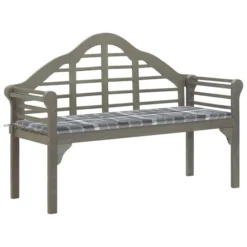 Banc De Jardin Avec Coussin 135 Cm Bois D'acacia Massif Gris 18