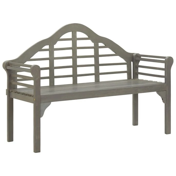 Banc De Jardin Avec Coussin 135 Cm Bois D'acacia Massif Gris 18 2 Banc De Jardin Avec Coussin 135 Cm Bois D'acacia Massif Gris 18 – Image 2