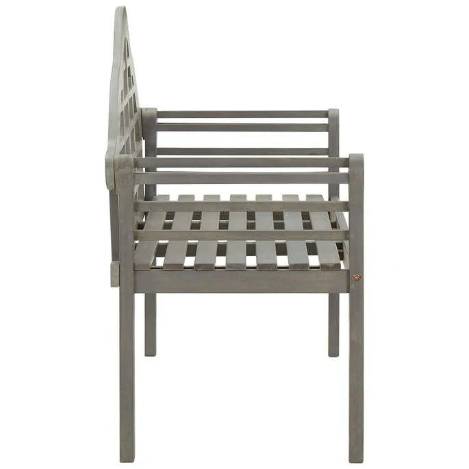 Banc De Jardin Avec Coussin 135 Cm Bois D'acacia Massif Gris 18 4 Banc De Jardin Avec Coussin 135 Cm Bois D'acacia Massif Gris 18 – Image 4