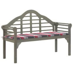 Banc De Jardin Avec Coussin 135 Cm Bois D'acacia Massif Gris 17
