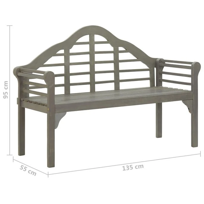 Banc De Jardin Avec Coussin 135 Cm Bois D'acacia Massif Gris 17 10 Banc De Jardin Avec Coussin 135 Cm Bois D'acacia Massif Gris 17 – Image 10