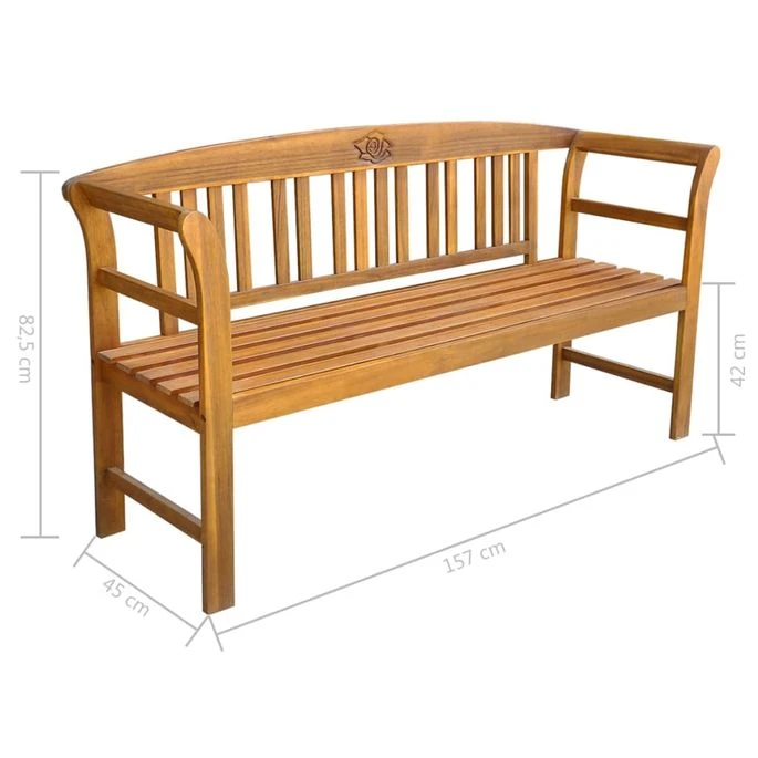 Banc De Jardin Avec Coussin 157 Cm Bois D'acacia Massif 8 10 Banc De Jardin Avec Coussin 157 Cm Bois D'acacia Massif 8 – Image 10