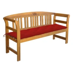 Banc De Jardin Avec Coussin 157 Cm Bois D'acacia Massif 6