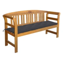 Banc De Jardin Avec Coussin 157 Cm Bois D'acacia Massif 2