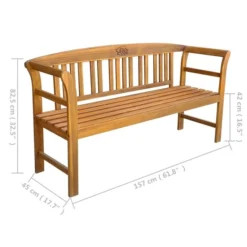 Banc De Jardin Avec Coussin 157 Cm Bois D'acacia Massif 2 -Le Coin Jardin banc de jardin avec coussin 157 cm bois d acacia massif 3666722416740 842234