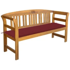 Banc De Jardin Avec Coussin 157 Cm Bois D'acacia Massif 20