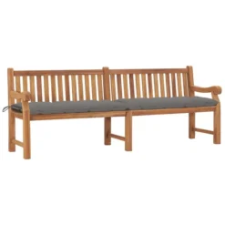 Banc De Jardin Avec Coussin 240 Cm Bois De Teck Massif 4