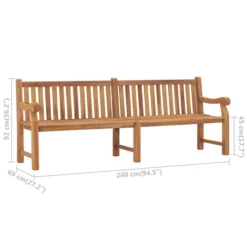 Banc De Jardin Avec Coussin 240 Cm Bois De Teck Massif 4 -Le Coin Jardin banc de jardin avec coussin 240 cm bois de teck massif 8720286269190 1261130