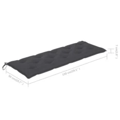 Banc De Jardin Avec Coussin Anthracite 150 Cm Teck Massif 3 -Le Coin Jardin banc de jardin avec coussin anthracite 150 cm teck massif 3666722752220 963425