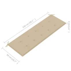 Banc De Jardin Avec Coussin Beige 150 Cm Bois De Teck Massif 3 17 Banc De Jardin Avec Coussin Beige 150 Cm Bois De Teck Massif 3 -Le Coin Jardin banc de jardin avec coussin beige 150 cm bois de teck massif 3666722838214 830497