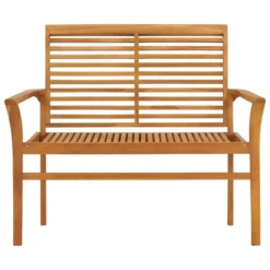 Banc De Jardin Avec Coussin Blanc Crème 112 Cm Bois De Teck -Le Coin Jardin banc de jardin avec coussin blanc creme 112 cm bois de teck 3666722424943 828803