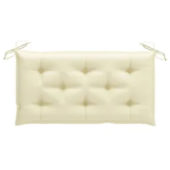 Banc De Jardin Avec Coussin Blanc Crème 112 Cm Bois De Teck -Le Coin Jardin banc de jardin avec coussin blanc creme 112 cm bois de teck 3666722424943 828806